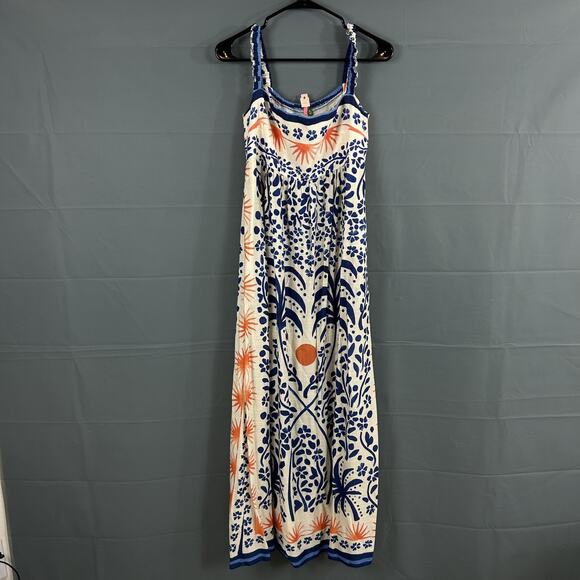 FARM Rio Dresses & Skirts - Farm Rio Dress Medium Floral Tropical Palm Sun Maxi Sundress Colorfu Boho Resort
